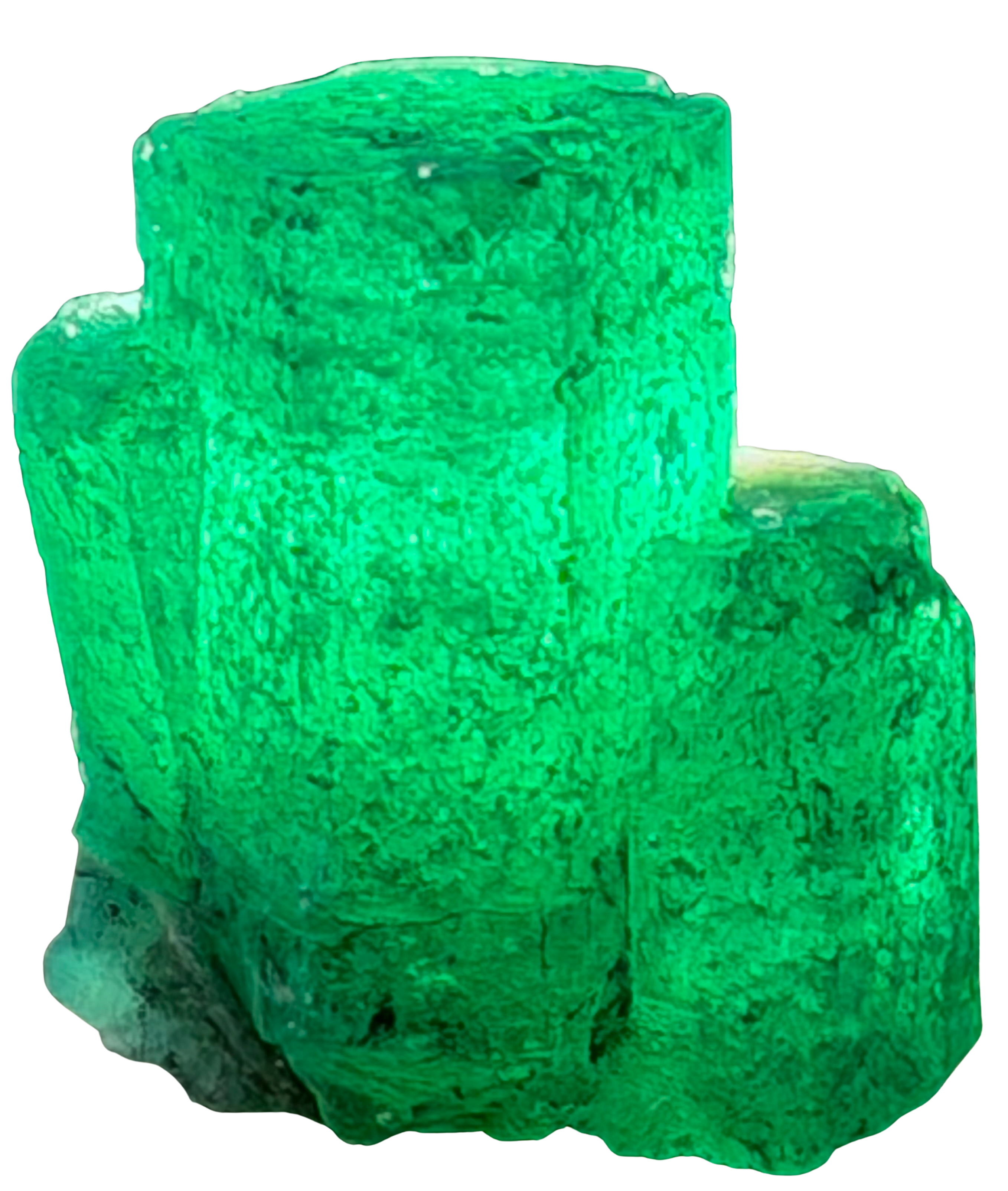 Natural Muzo emerald crystal in normal illumination