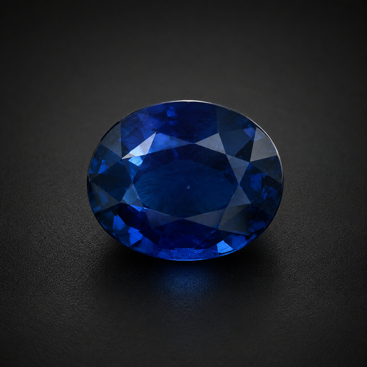 Blue sapphire showing rich color, transparency and brilliance