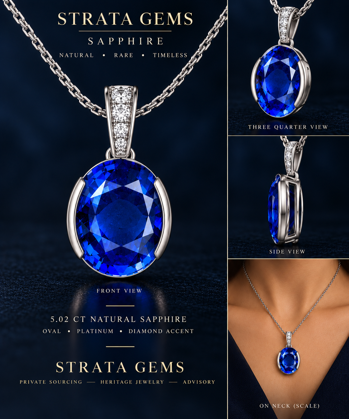 Sapphire pendant design